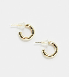 Крупные серьги-кольца из позолоченного серебра DesignB-Золотой