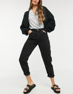 Черные джинсы в винтажном стиле Bershka-Черный цвет