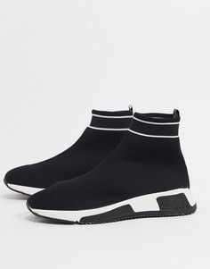 Черные кроссовки с облегающими манжетами River Island-Черный