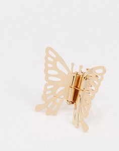Заколка для волос в виде бабочки ASOS DESIGN-Золотой
