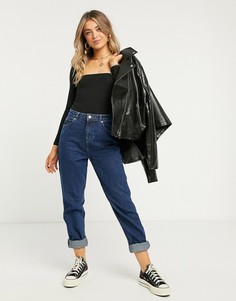 Боди черного цвета с длинными рукавами ASOS DESIGN-Черный