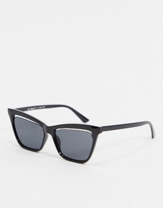 Черные солнцезащитные очки «кошачий глаз» со стеклами с вырезом AJ Morgan-Черный