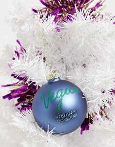Елочный шар с надписью «Vegan» Typo-Фиолетовый