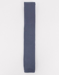Трикотажный галстук в пыльно-голубом цвете Twisted Tailor-Синий