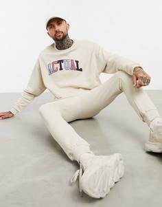 Спортивный костюм в стиле oversized с логотипом ASOS Actual-Neutral