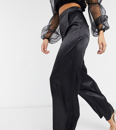 Широкие атласные брюки черного цвета Jaded Rose exclusive-Черный
