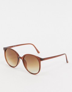 Солнцезащитные очки-авиаторы в золотистой оправе Vero Moda-Коричневый цвет