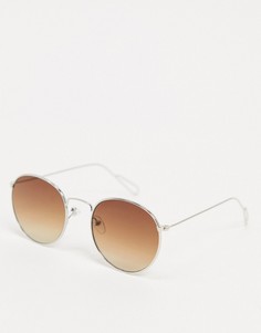 Серебристые солнцезащитные очки Weekday-Мульти