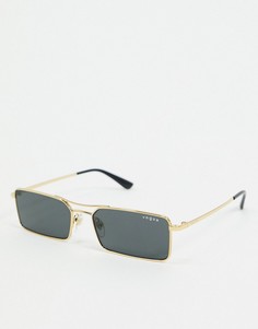 Золотистые солнцезащитные очки в прямоугольной оправе Vogue 0VO4106SM-Золотой