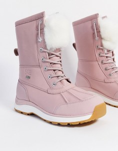 Розовые кожаные непромокаемые ботинки UGG-Розовый