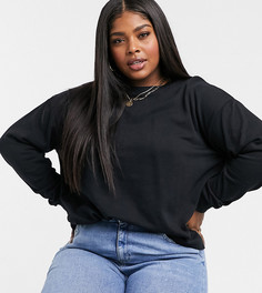 Черный свитшот из органического хлопка ASOS DESIGN Curve-Черный цвет