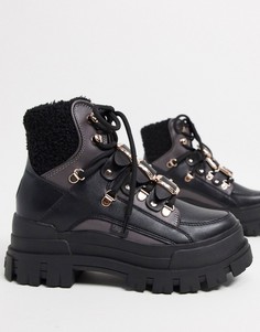 Черные массивные походные ботинки с плюшевой отделкой Buffalo x Marina Hoermanseder-Черный