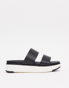 Черные шлепанцы на толстой подошве Aldo-Черный