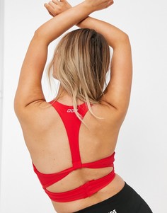 Красный спортивный бюстгальтер с v-образным вырезом Lorna Jane
