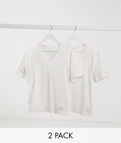 Набор белых футболок с V-образным вырезом Tom Tailor-Белый