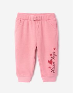 Розовые спортивные брюки с принтом для малышки Gloria Jeans