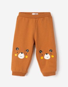 Горчичные спортивные брюки с медведем для малыша Gloria Jeans