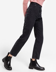 Чёрные зауженные джинсы Slim Tapered с высокой талией Gloria Jeans