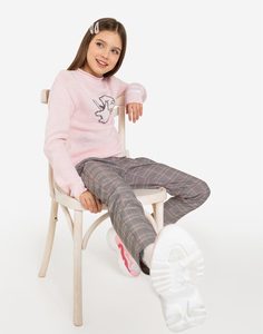 Розовый джемпер с рисунком для девочки Gloria Jeans