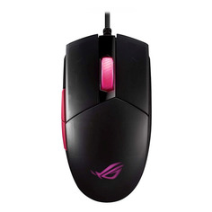 Мышь ASUS Strix Impact II Electro Punk, игровая, оптическая, проводная, USB, черный и розовый [90mp01u0-bmua00]