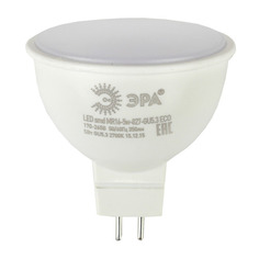 Упаковка ламп LED Эра GU5.3, спот, 5Вт, 2700К, белый теплый, ECO LED MR16-5W-827-GU5.3, 5 шт. [б0019060] ERA