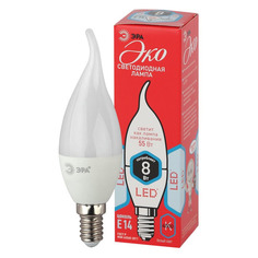 Упаковка ламп LED Эра E14, свеча на ветру, 8Вт, 4000К, белый нейтральный, ECO LED BXS-8W-840-E14, 5 шт. [б0040884] ERA