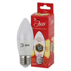 Упаковка ламп LED Эра E27, свеча, 10Вт, 2700К, белый теплый, ECO LED B35-10W-827-E27, 5 шт. [б0032962] ERA