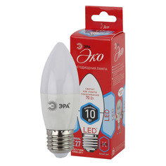 Упаковка ламп LED Эра E27, свеча, 10Вт, 4000К, белый нейтральный, ECO LED B35-10W-840-E27, 5 шт. [б0032965] ERA