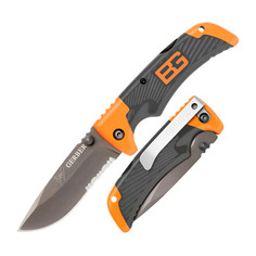 Перочинные ножи Складной нож GERBER Bear Grylls Scout, 185.4мм, черный / оранжевый