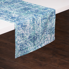 Дорожка для стола Morbiflex casa с водоотталкивающей пропиткой белая с голубым 40х140 см (D605-20)