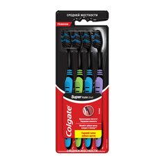 Зубная щетка Colgate Super Flexi Black с гибкой ручкой средней жесткости 4 шт