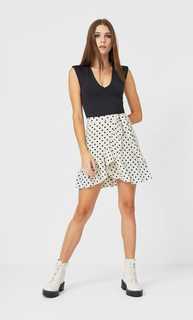 Stradivarius Мини-Юбка В Стиле Рустик Женская Коллекция Ванильный Xl