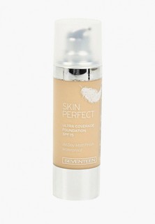 Тональный крем Seventeen Seventeen. SKlN PERFECT Ultra Coverage Foundation с матируюшим эффектом, водостойкий SPF15, тон.01, 30 мл