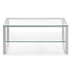 Стеклянный столик navis (la forma) серебристый 90x38x55 см.