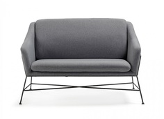 Диван двухместный brida (la forma) серый 128x82x73 см.