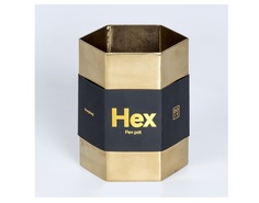 Подставка для ручек hex (doiy) золотой 7x10x6 см.