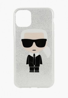Чехол для iPhone Karl Lagerfeld 11, TPU collection Karl Iconik Hard Glitter Silver