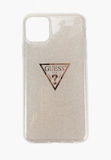 Чехол для iPhone Guess 11 Pro Max, Triangle logo Hard TPU Glitter Gold