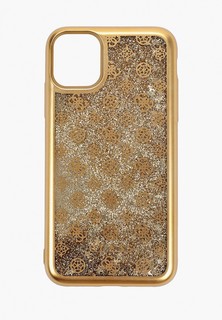 Чехол для iPhone Guess 11, Liquid glitter 4G Peony Hard Gold