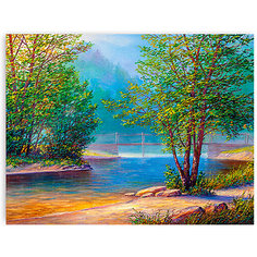 Картины по номерам Цветной "Река в лесу"
