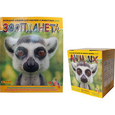 Альбом и бокс с наклейками Panini "Зоопланета 2020", 50 пакетиков