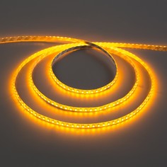 Светодиодная лента 12в, smd3528, 5 м, ip65, 120 led, 9.6 вт/м, 6-7 лм/1 led, dc, жёлтый Luazon Lighting