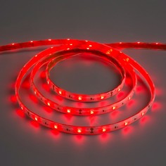 Светодиодная лента 12в, smd5050, 5 м, ip68, 30 led, 7.2 вт/м, 14-16 лм/1 led, dc, красный Luazon Lighting