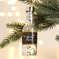 Подвеска - бутылка с гирляндой Зимнее волшебство