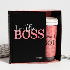 Подарочный набор im the boss ежеднкевник+термостакан Art Fox