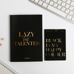 Набор обложка для паспорта и ежедневник black is my happy color Art Fox