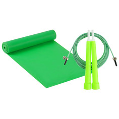 Набор для фитнеса (эспандер ленточный+скакалка скоростная), цвет зеленый Onlitop
