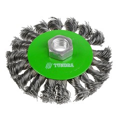 Щетка металлическая для ушм tundra, крученая проволока,