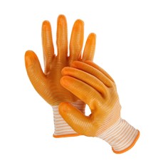 Перчатки текстильные, с pvc пропиткой, оранжевые Greengo