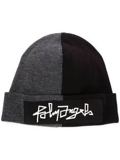Palm Angels двухцветная шапка бини с вышитым логотипом